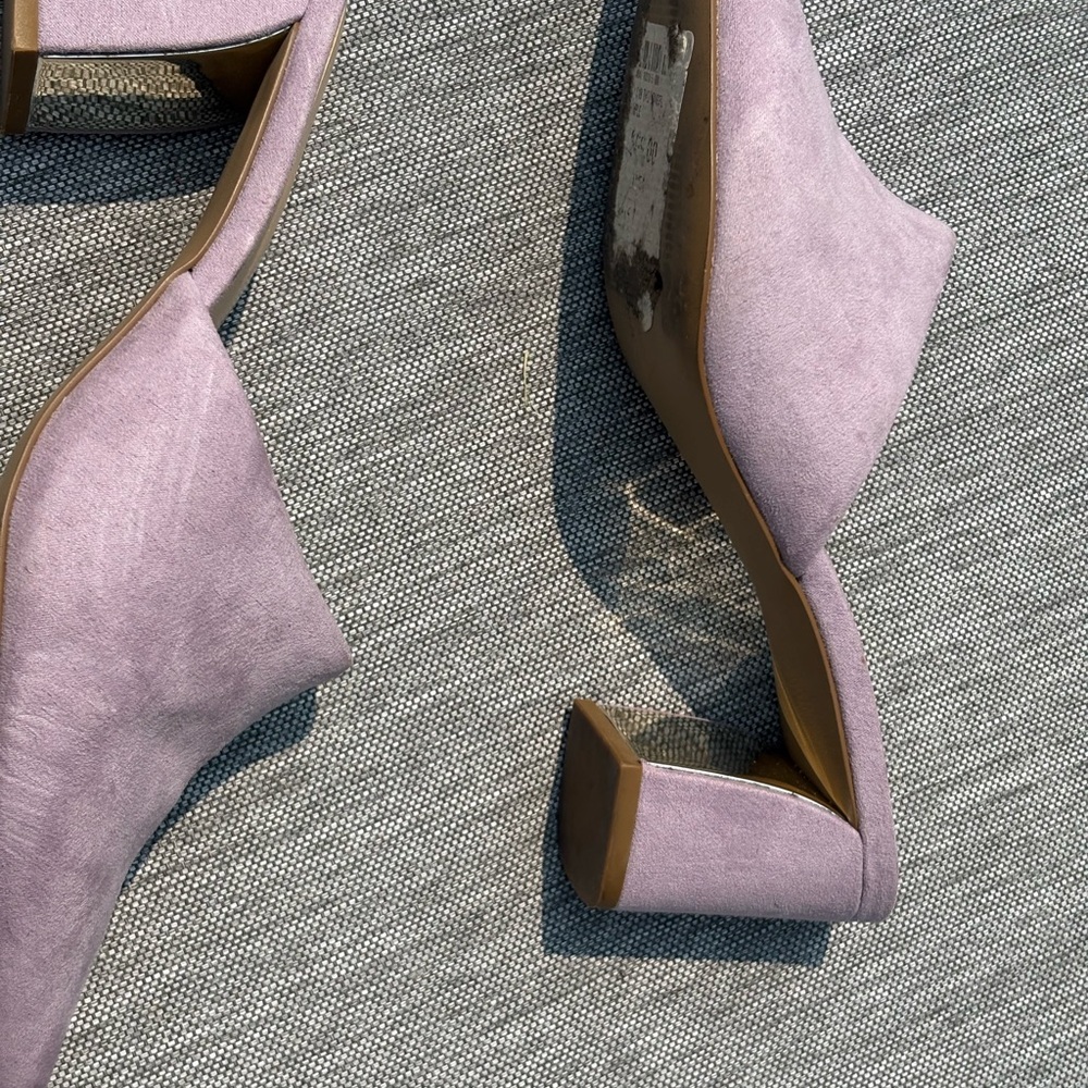 Expression purple faux suede mules - Picture 2 of 4